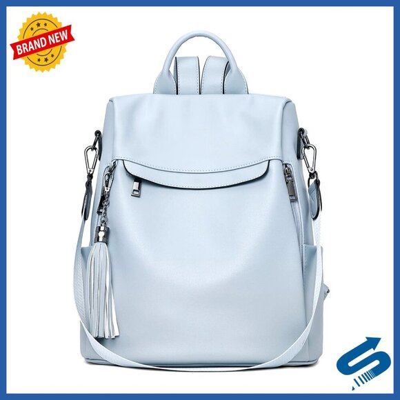 Handbags - PU Leather Anti Theft Backpack Purse with Tassel Travel Shoulder Bag Chic